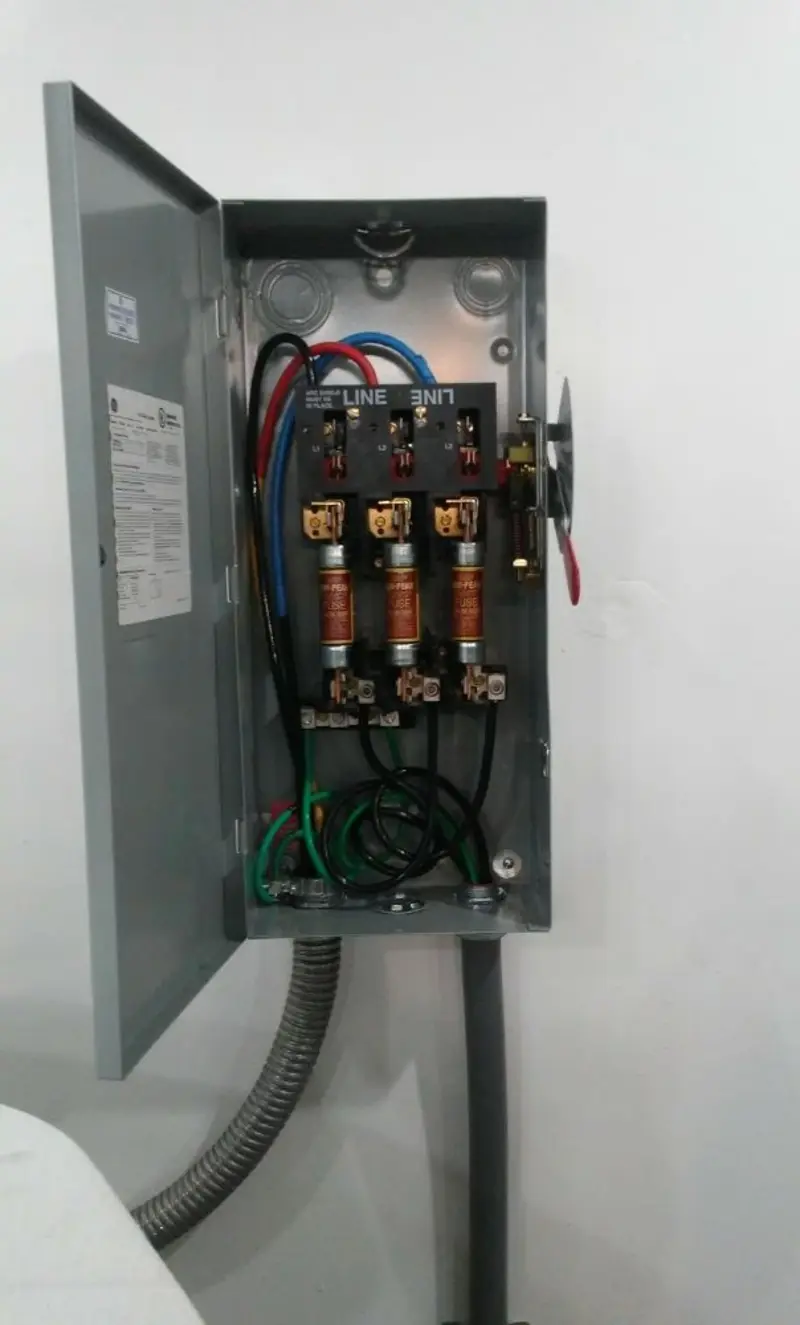 Three-phase disconnect switch installed for Smoke Detector Installation in Cranbury